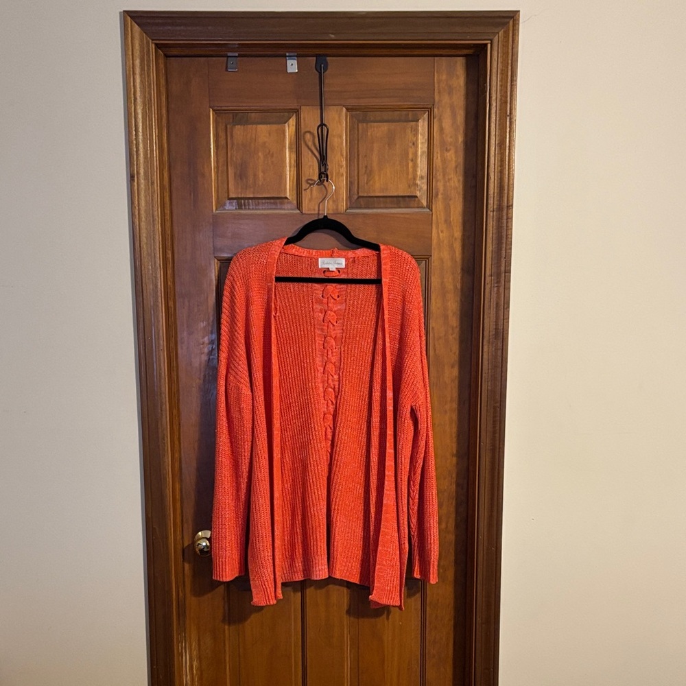 Elegant Orange Women's Cardigan